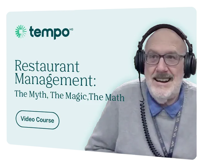 A frame from the course: Bruce Nelson on video beside a restaurant P&L and a menu-pricing worksheet