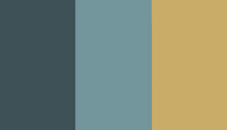 The La Vetta colour blocks: charcoal, sky blue-green and warm gold