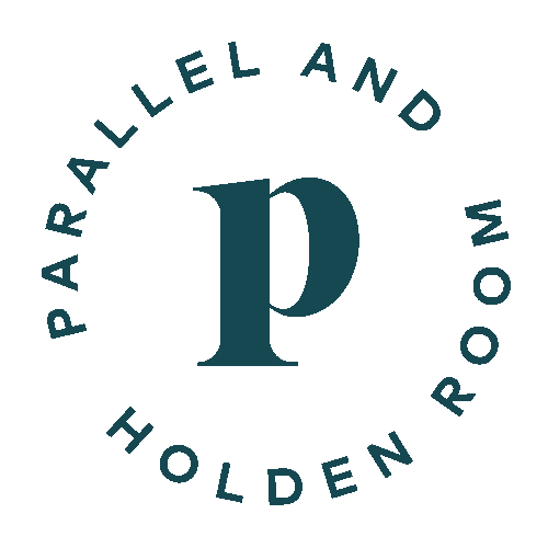 The circular P mark cycling through its variations — solid, outlined, reversed, and set inside a ring of type
